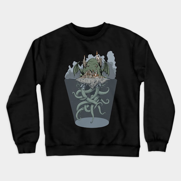 Cthluhluland Crewneck Sweatshirt by Tameink